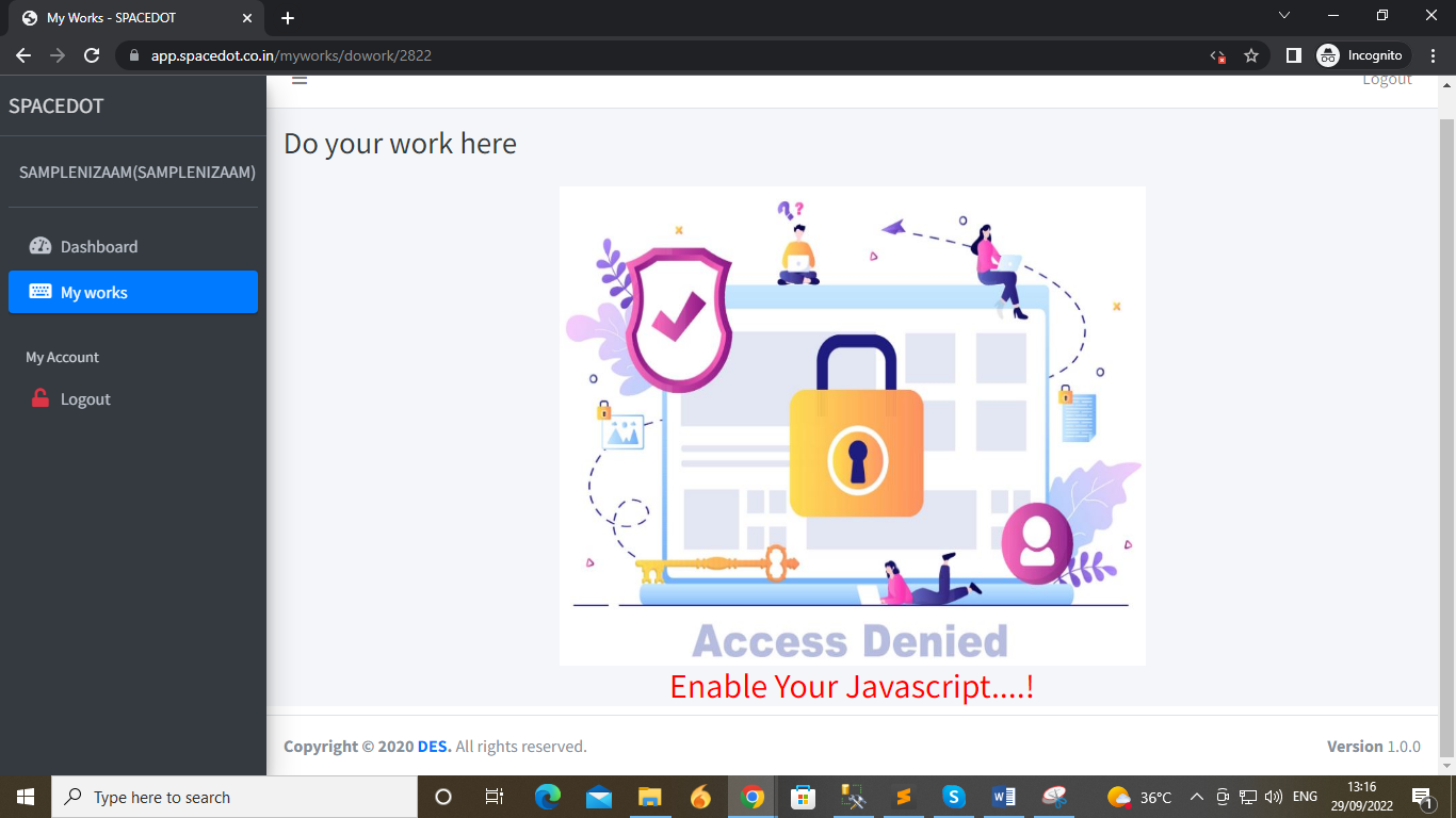 After coding, page not loaded for accessing